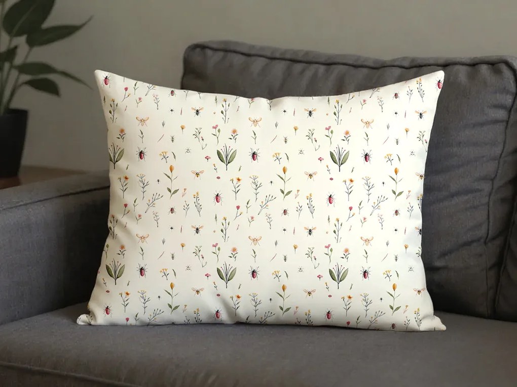 Față de pernă din microfibra INSECTA 70x90 cm, crem