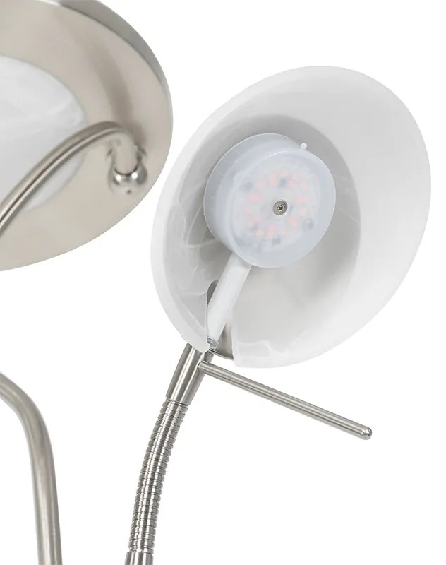Lampă de podea din oțel cu LED și variator cu lampă de citit - Empoli
