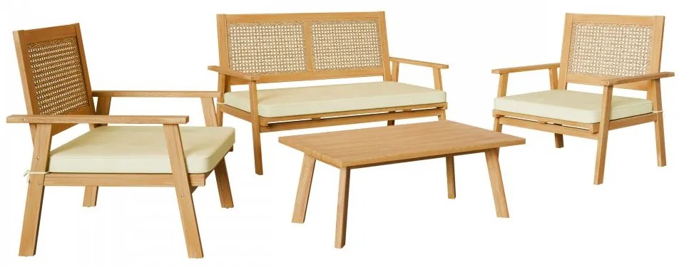 Set de grădină Kekarta (accacia + crem) (pentru 4 persoane). 1106306