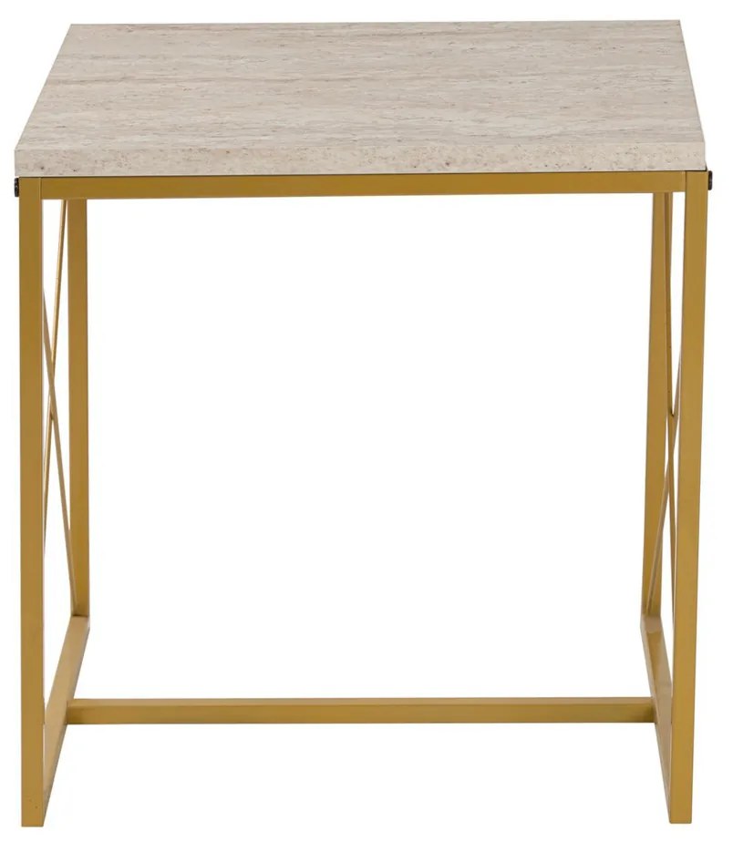 Masă de cafea Defne Gold Travertine