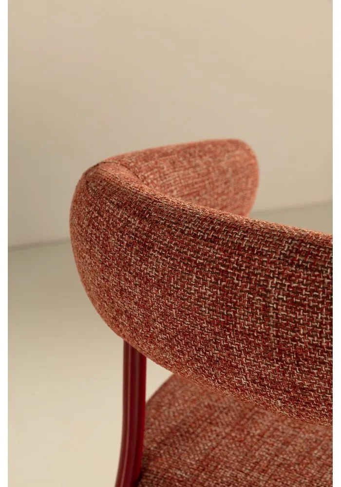 Set de scaune de sufragerie teracotă cu cotiere 2 buc. tapițat Yuri – MOME