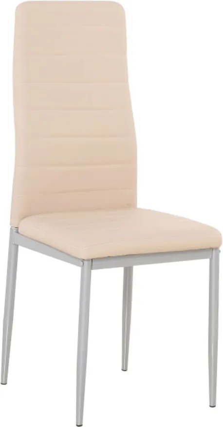 Scaun, piele eco roz pudră/metal gri, COLETA NOVA