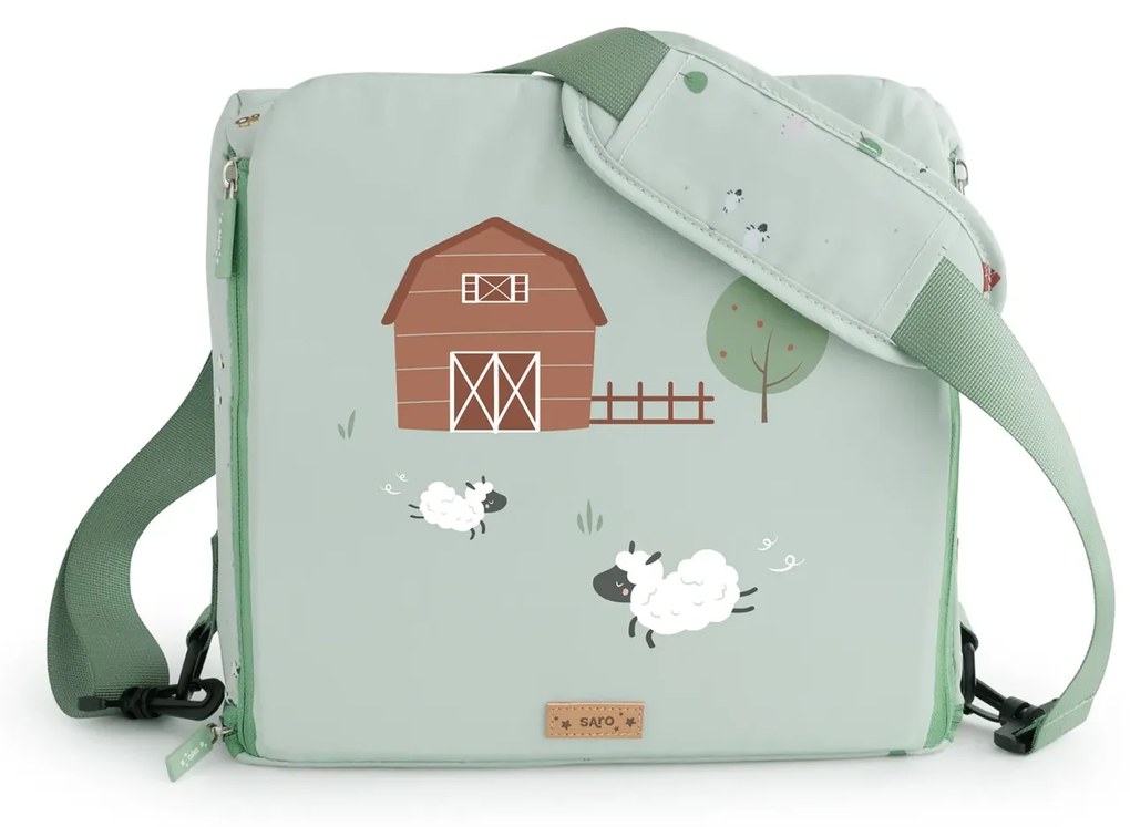 Scaun de Masa portabil, 2in1, design multifunctional, geanta de mana, Centura de Siguranta, Funny Farm