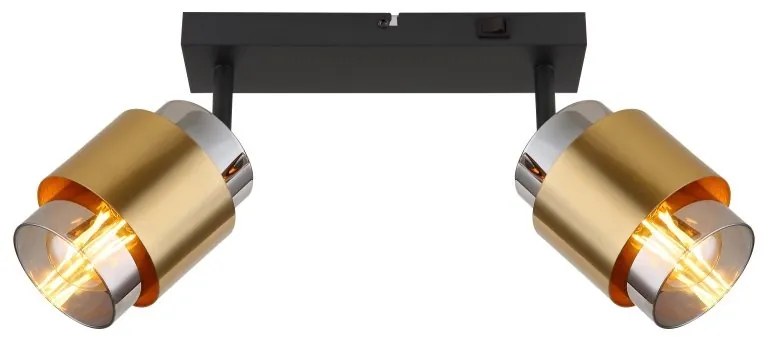 Aplica 2L design modern Milley negru, alama