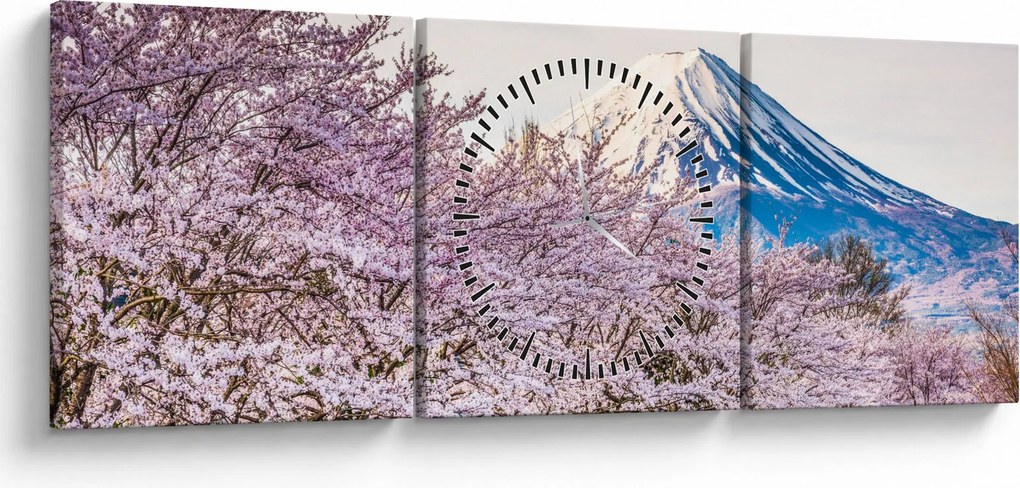 Tablou - Japonia în primăvară (cu ceas) (90x30 cm)