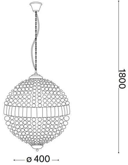 Lustră LED de cristal pe lanț Ideal Lux LUXOR 6xG9/3W/230V d. 40 cm transparent