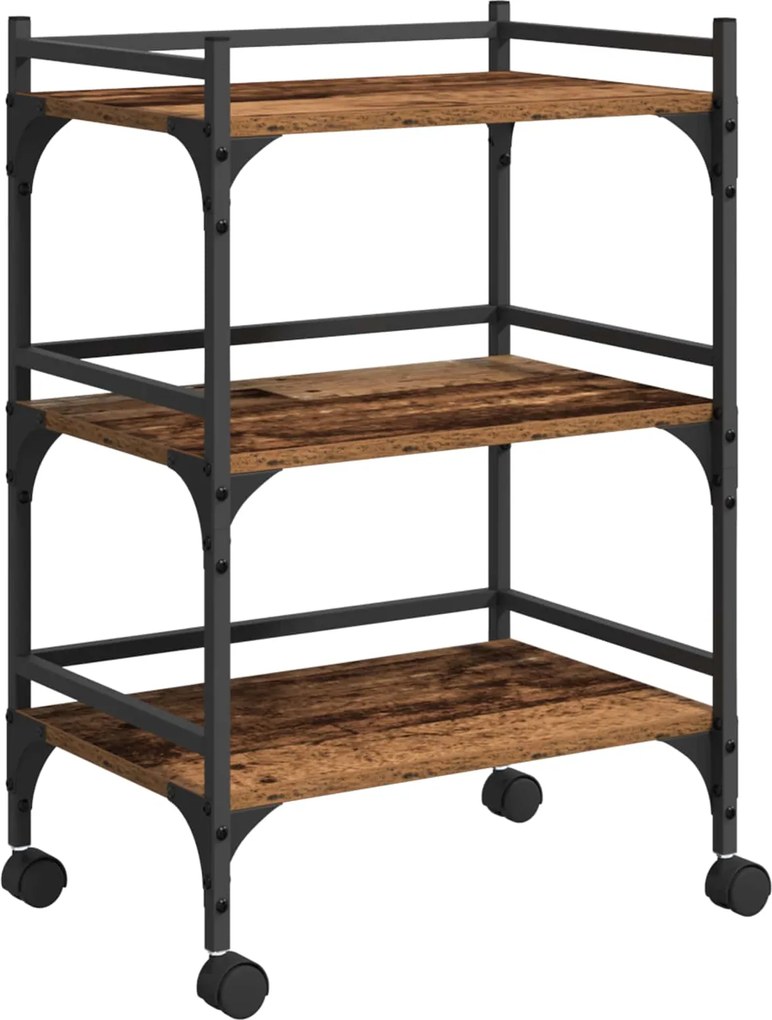 vidaXL Troler de Bucătărie Lemn Vechi 50 x 35 x 75.5 cm Lemn compozit