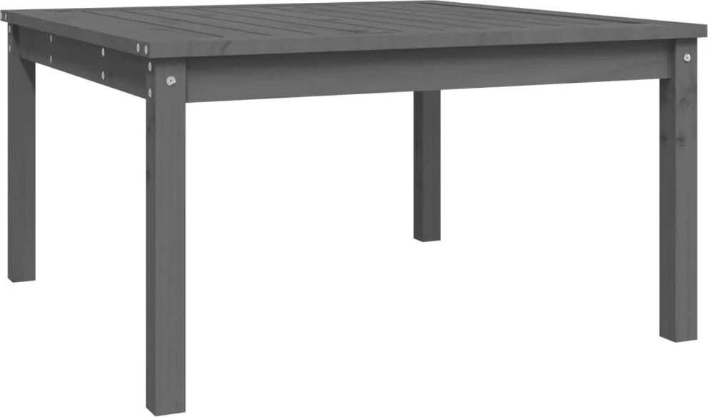 vidaXL Măsuță de grădină, gri, 82,5x82,5x45 cm, lemn masiv de pin