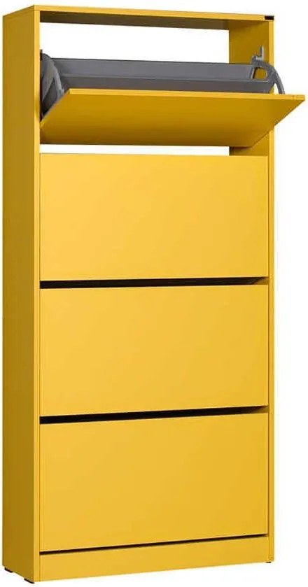 Dulap Pantofi Inalt Adore XL – Pantofar cu Adancime Slim (26 cm) pentru Hol, 4 Compartimente Rabatabile, Capacitate 24 Perechi