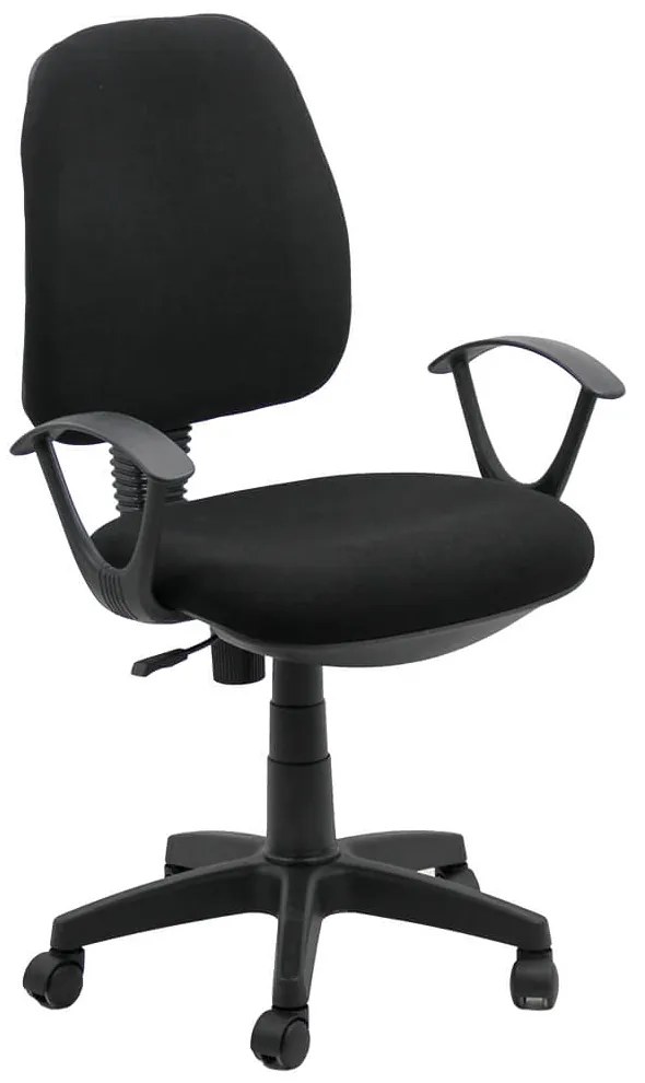 Scaun birou OFF 326 – Confort ergonomic, design simplu, tapițerie textilă, negru