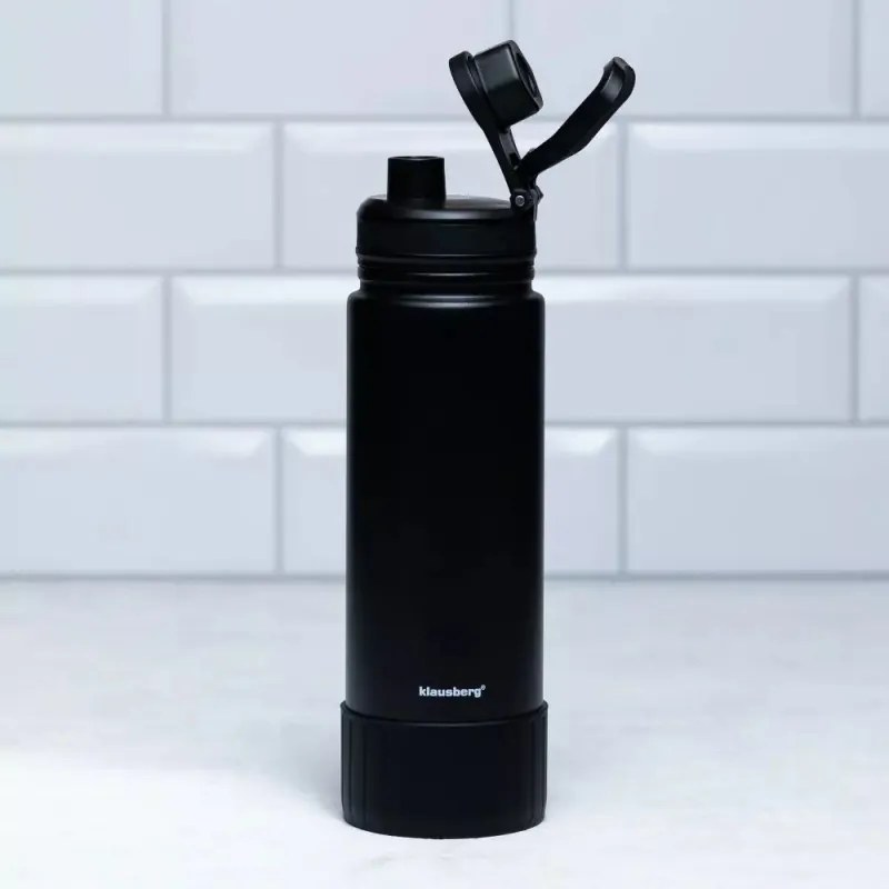 Sticlă termică Klausberg KB 7637, 720 ml, pereți dubli, oțel, negru