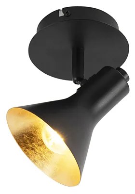 Spotlight modern negru cu auriu 1 lumină - Magno