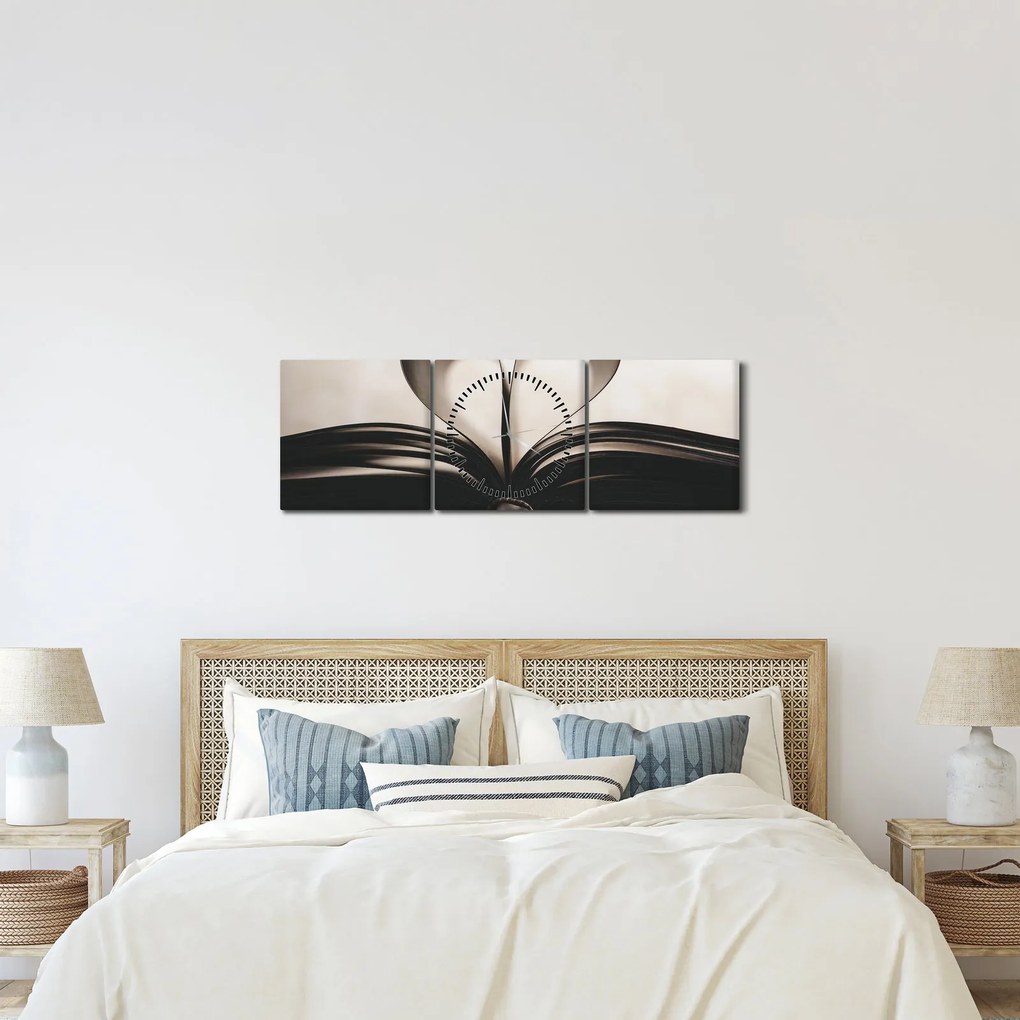 Tablou cu carte (cu ceas) (90x30 cm)