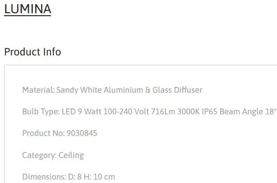 Plafoniera LED pentru iluminat exterior IP65 JUDI D-8cm alb