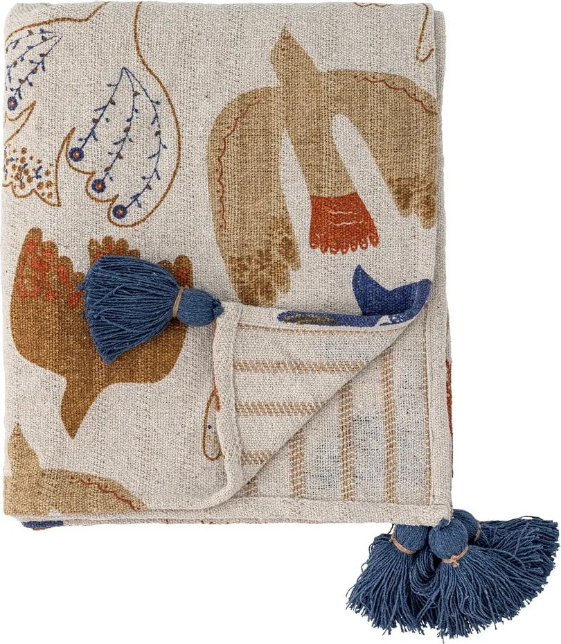 Pătură maro din bumbac reciclat 130x160 cm Anniversary – Bloomingville