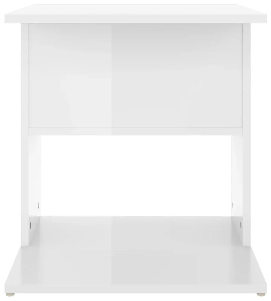 Masa laterala, alb extralucios, 45x45x48 cm, PAL 1, Alb foarte lucios