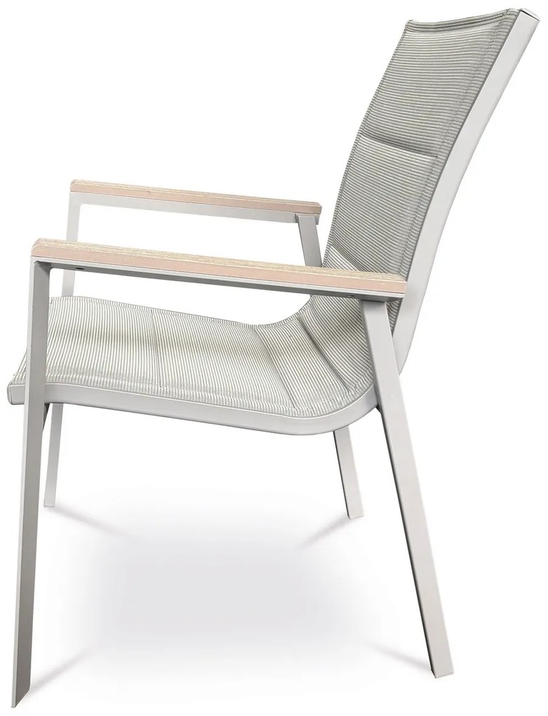 Autronic Scaun de grădină, aluminiu, textil, gri, AZ C-S1110 GREY