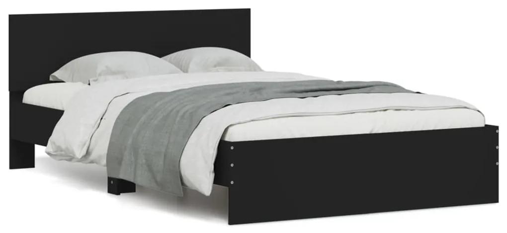 3207491 vidaXL Cadru de pat cu tăblie, negru, 120x200 cm