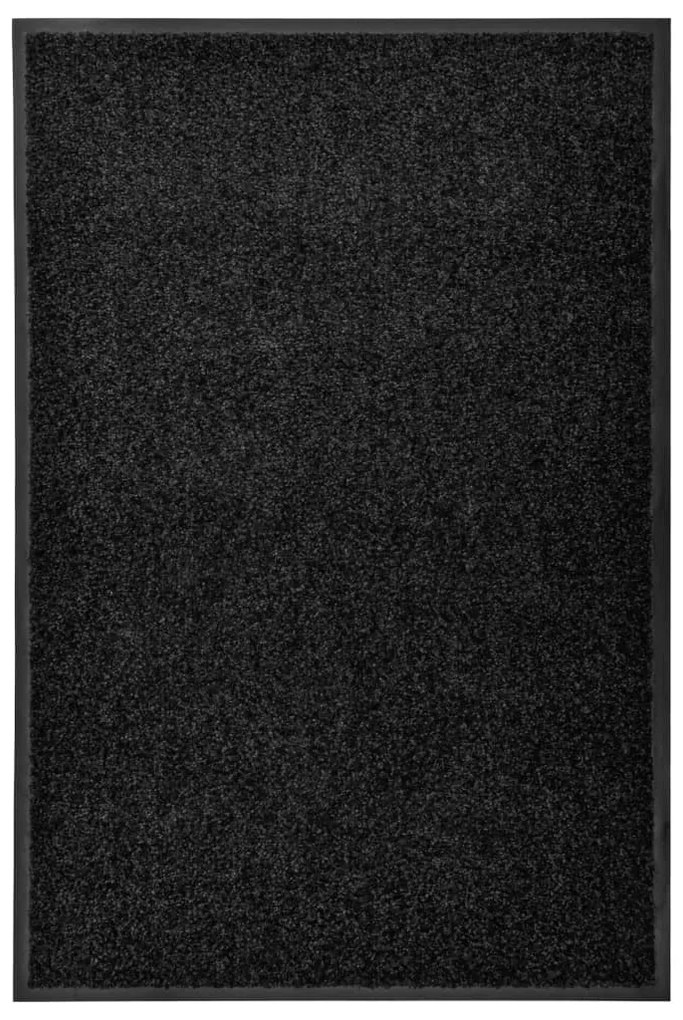 vidaXL Covoraș de ușă lavabil, negru, 60 x 90 cm
