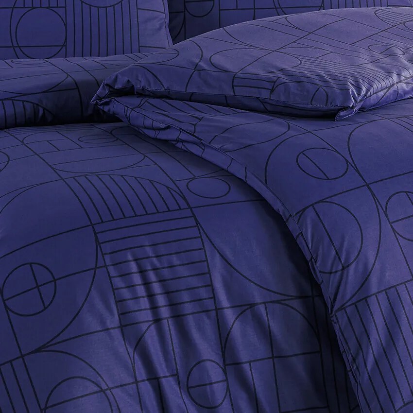 BedTex Lenjerie de pat din bumbac Geo Future Dusk, 140 x 220 cm, 70 x 90 cm, 140 x 220 cm, 70 x 90 cm