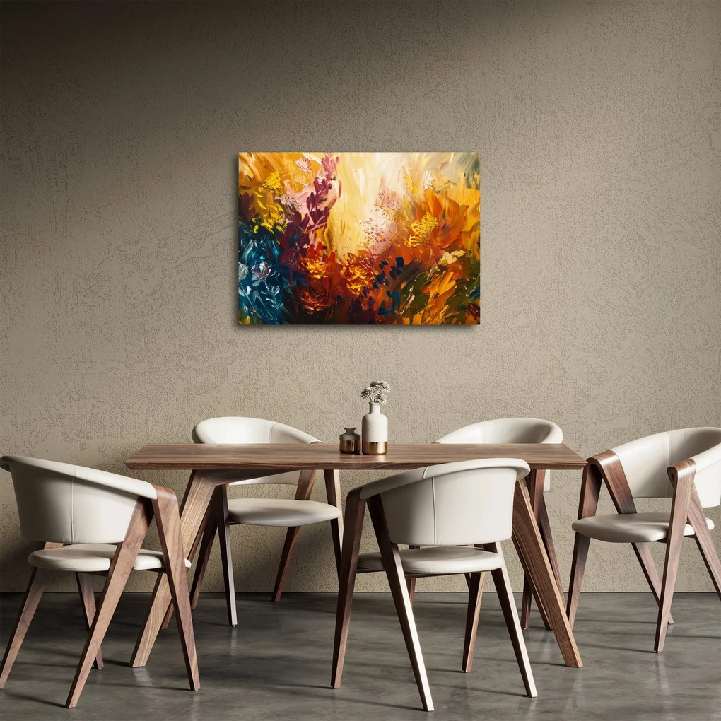 Tablou - pictură abstractă de flori (70x50 cm)