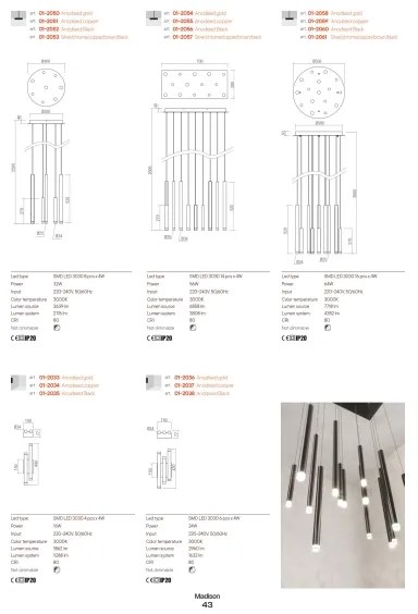Plafonieră LED Redo 01-2042 MADISON 9xLED/4W/230V crom lucios/negru/cupru