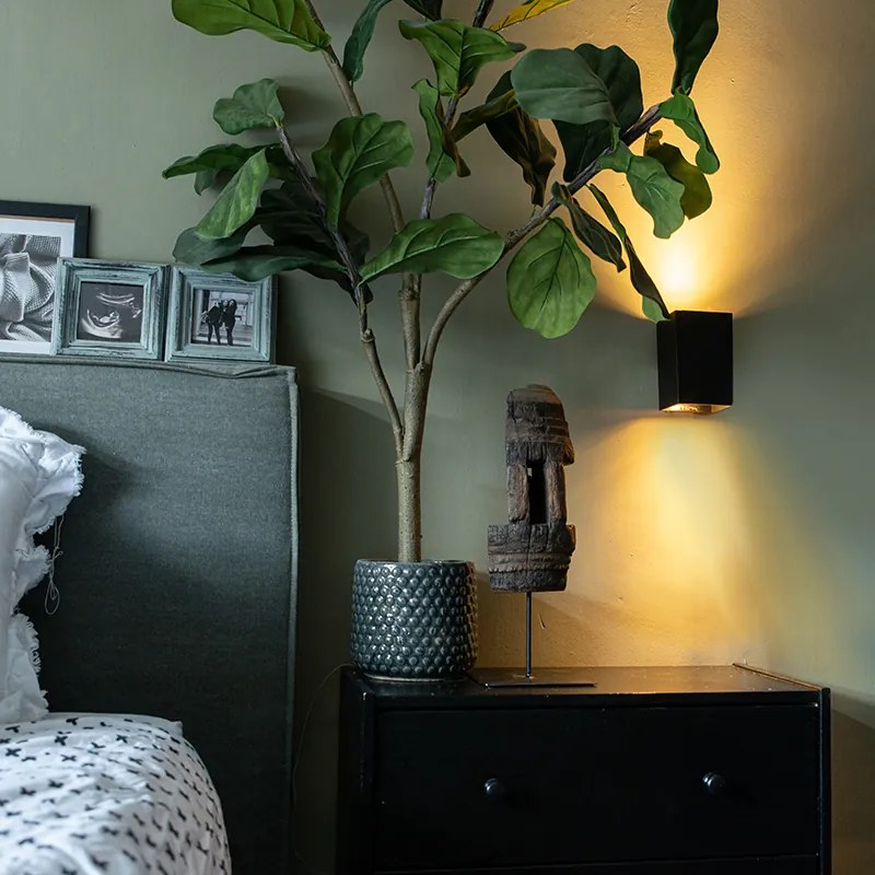 Lampă de perete inteligentă modernă neagră incl. 2 WiFi GU10 - Sandy