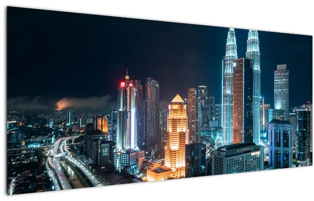 Tablou - Noaptea în Kuala Lumpur (120x50 cm), în 40 de alte dimensiuni noi