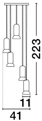 Lustra cu 5 pendule ceramica neagra PARLO