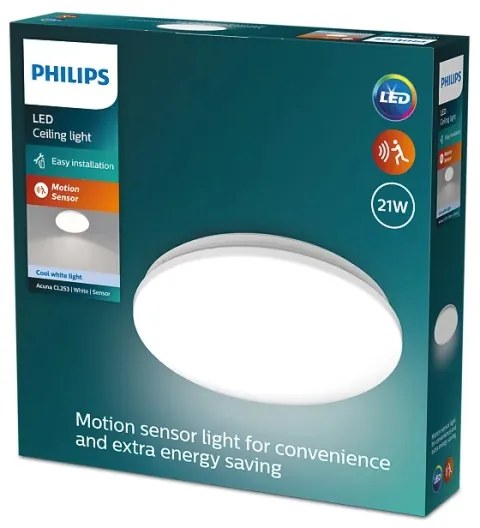 Philips ACUNA LED 21W 230V 4000K plafonieră cu senzor