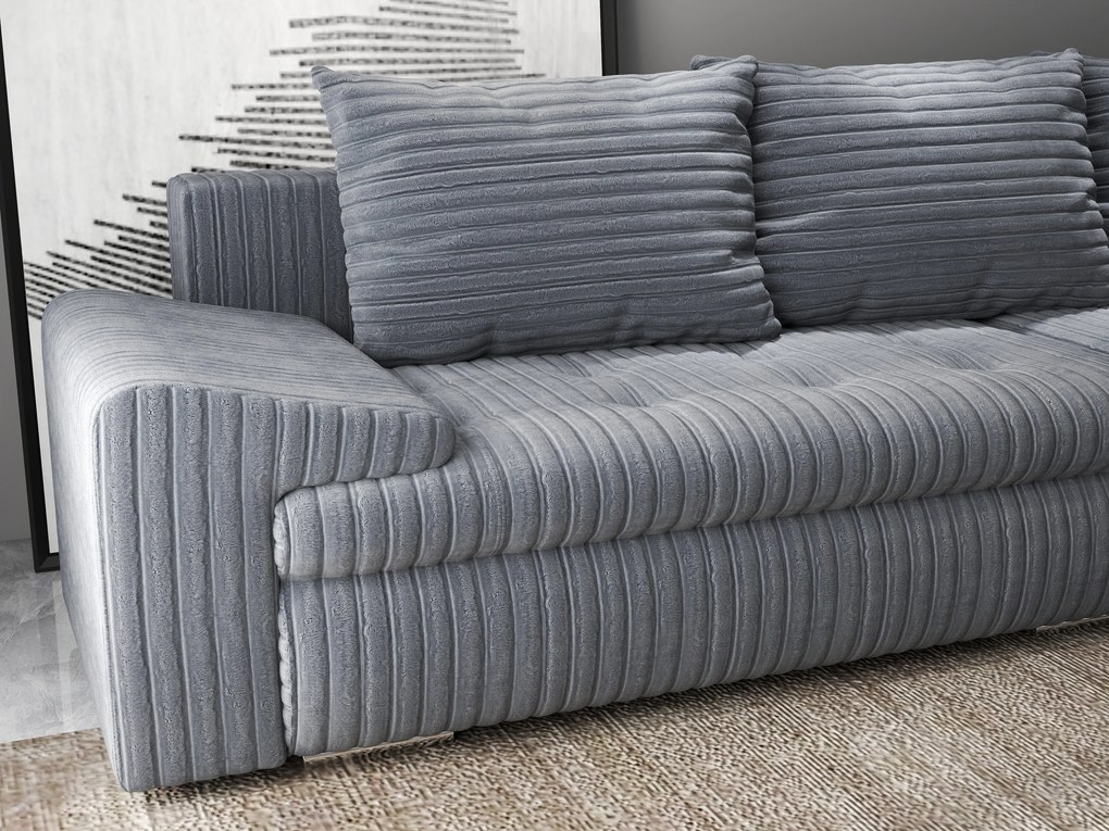 Colțar extensibil dumonde cu ladă de depozitare si sezut confortabil din spuma high-density, Leonardo Ambience Gri 260x185 cm II