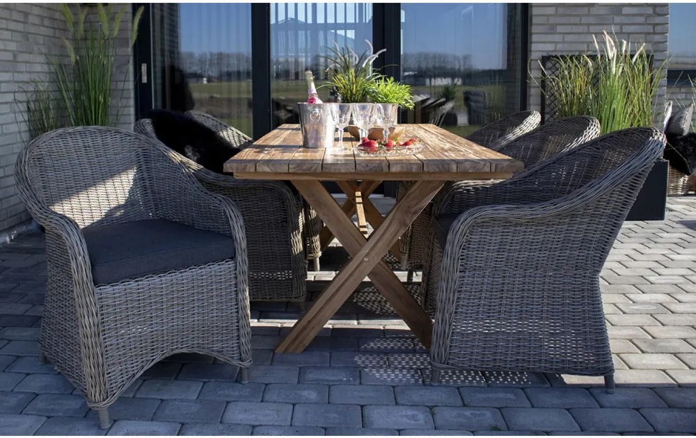 Masă de grădină Murcia, tec, natural 200x90x75 cm