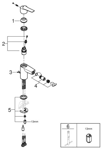 GROHE 32281002 - Baterie pentru bideu START S, crom lucios