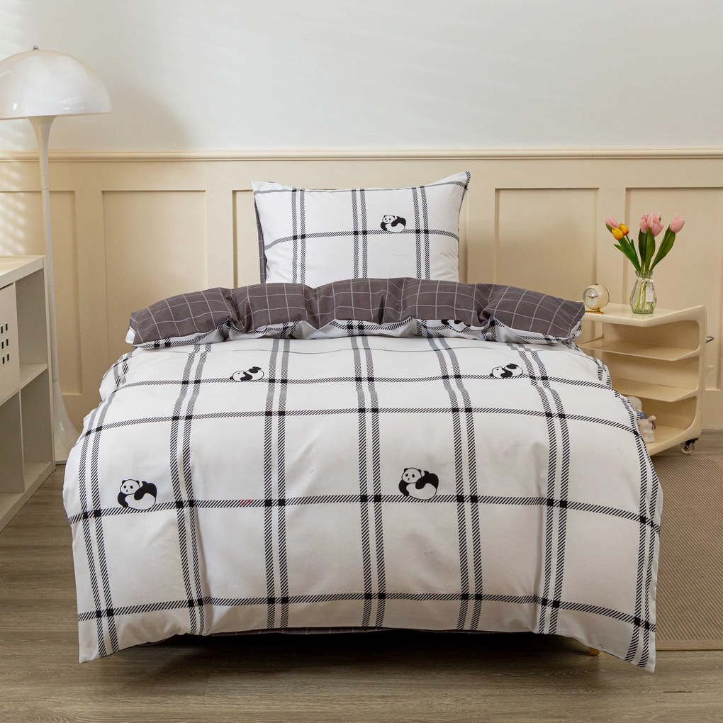Lenjerie de pat din microfibra CUTE PANDA alb Dimensiune lenjerie de pat: 70 x 90 cm | 140 x 200 cm