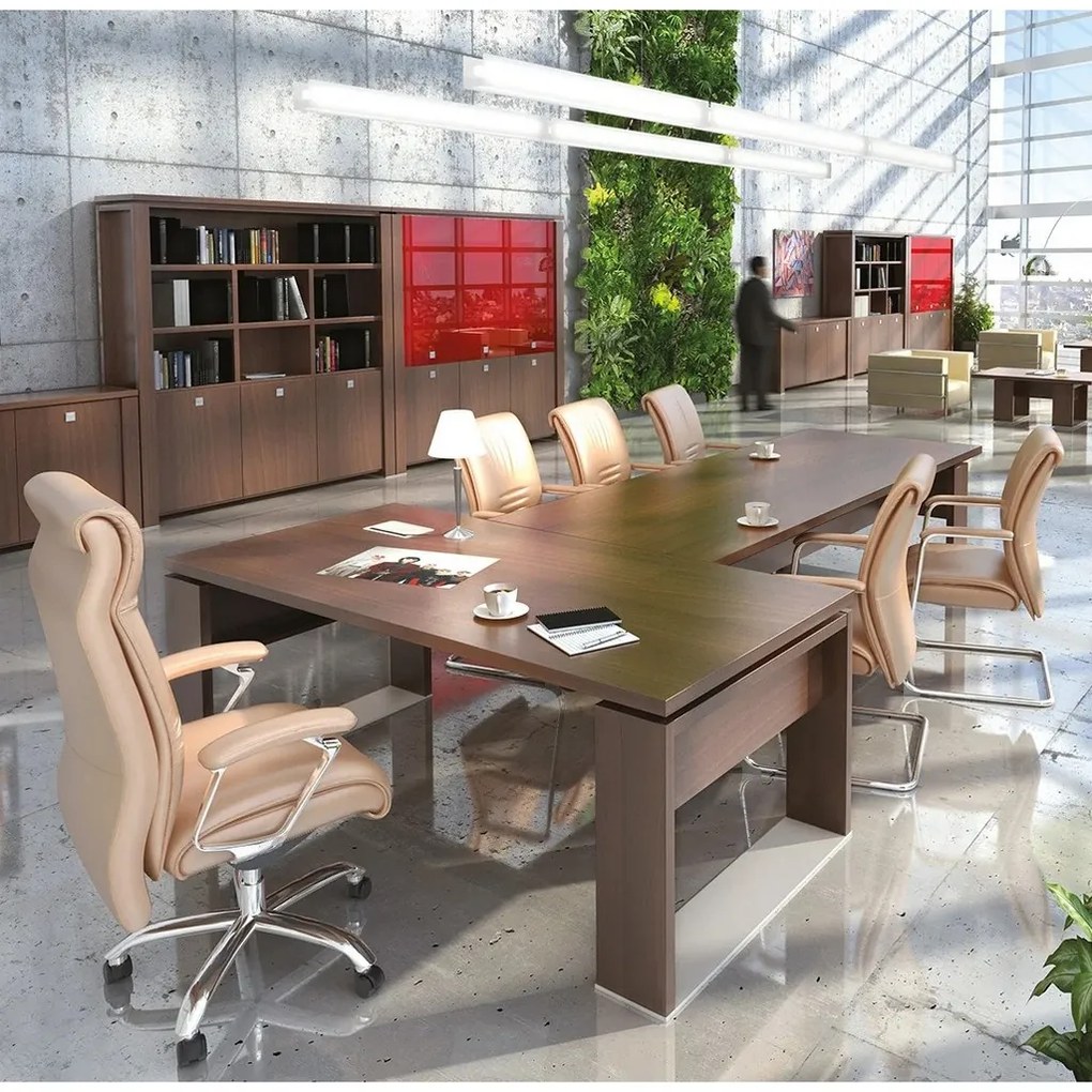 Dulap înalt pentru haine Verno+ S 140 x 46 x 210 cm, nuc / portocaliu