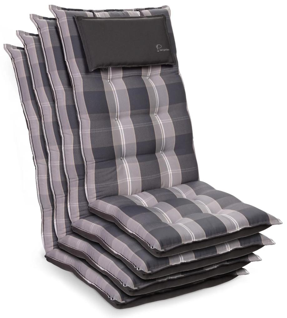 Sylt, pernă tapițată, pernă pentru scaun, spătar mai înat, poliester, 50 × 120 × 9 cm, 4 × perne