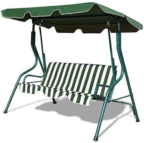 BALANSOAR 3 LOCURI DAVIS,170X110X153 CM,CADRU OTEL VOPSIT ELECTROSTATIC,TESATURA WATERPROOF,GREUTATE SUPORTATA 240 KG,VERDE/ALB