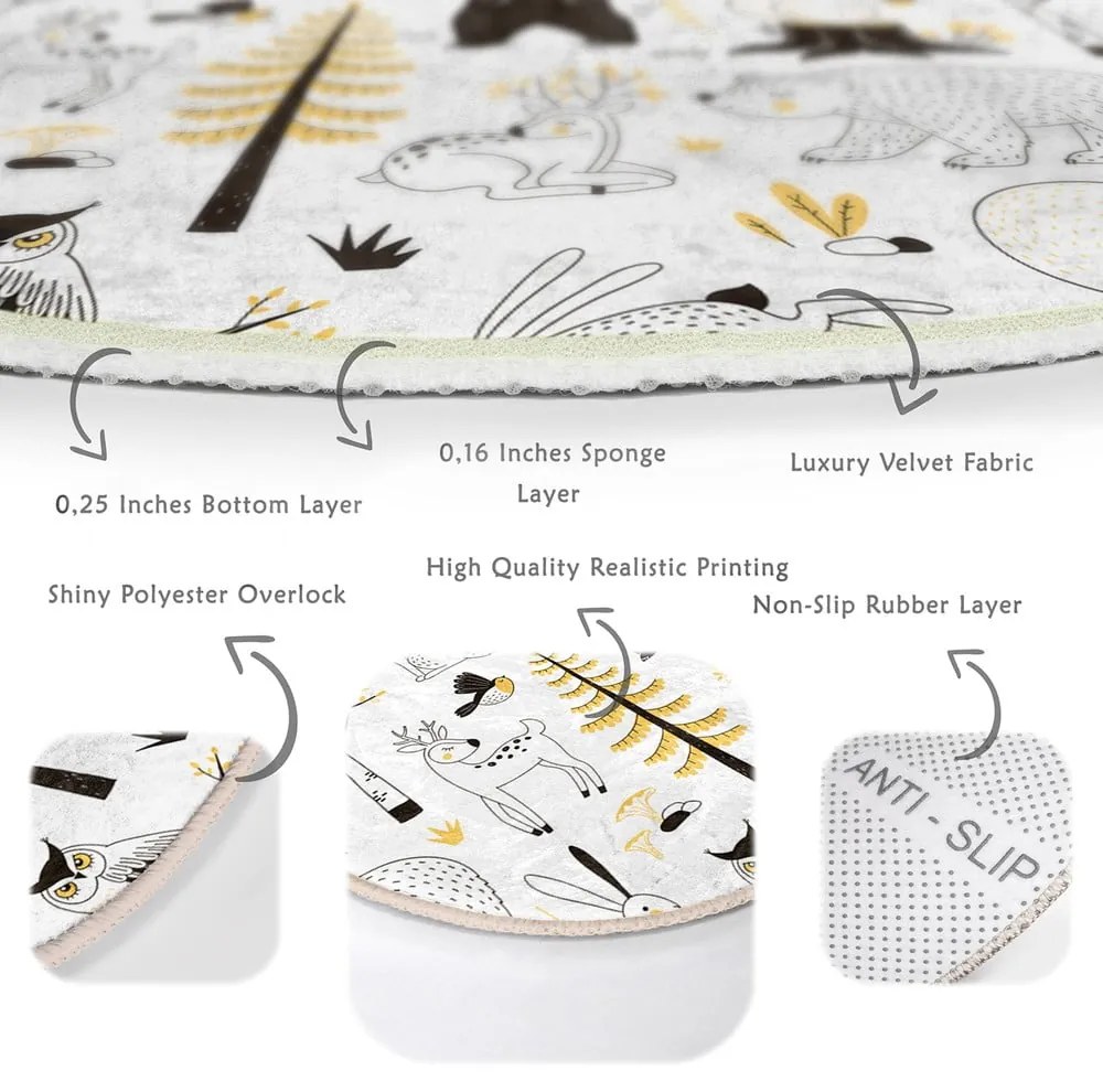 Covor pentru copii galben/alb ø 100 cm Comfort – Mila Home