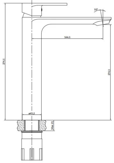 Baterie de lavoar Cersanit S951-329 CREA 27,4 cm crom lucios