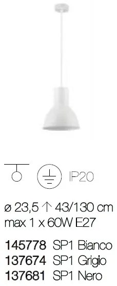 Pendul design modern minimalist BREEZE SP1 SMALL negru 137681