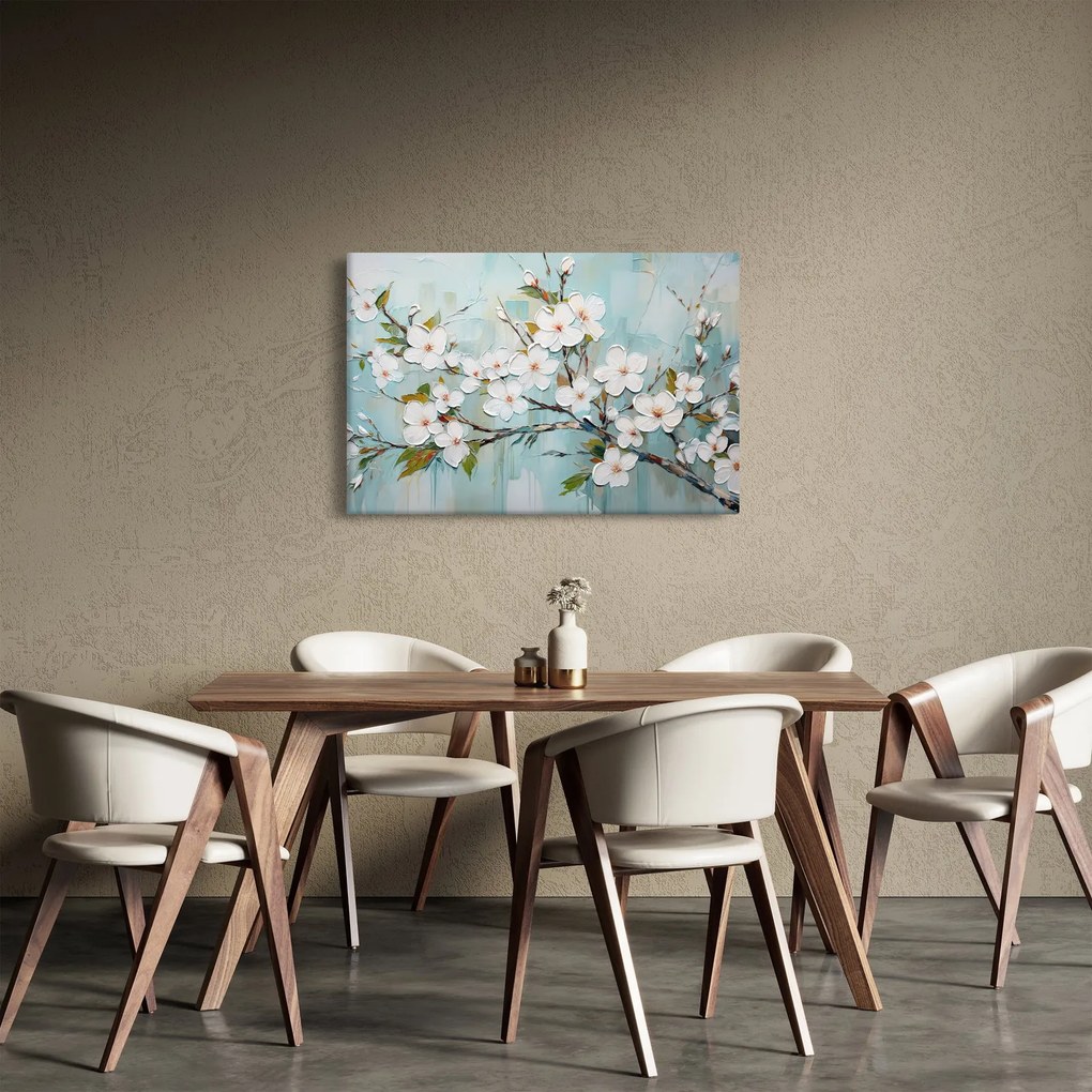 Tablou - Pictură, ramuri de copac înflorit (90x60 cm)