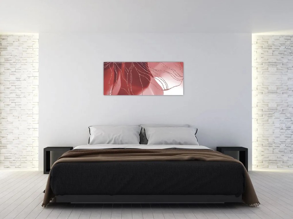 Tablou - Floare abstractă roșie N⁰1 (120x50 cm)
