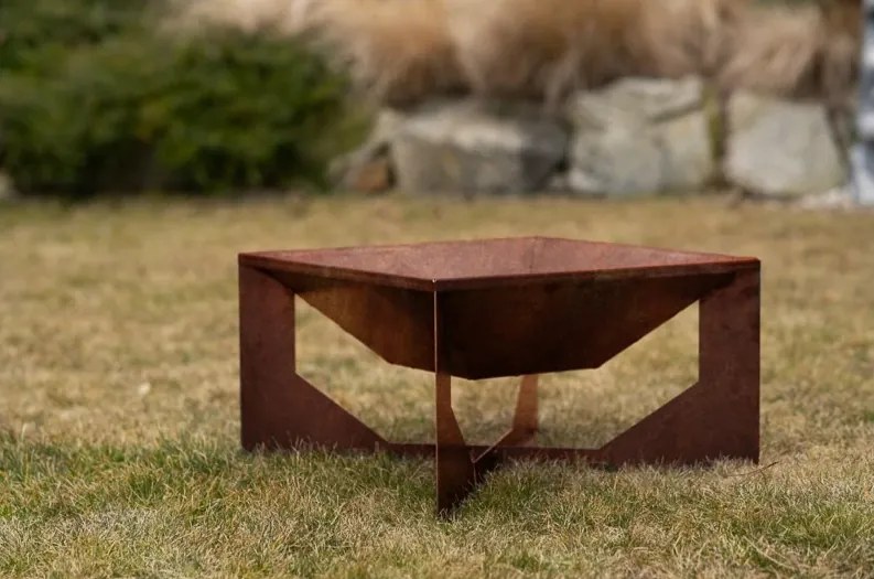 Vento Foc de tabără pentru grădină 70 x 70 x 30 cm, corten CORGARDEN 1015