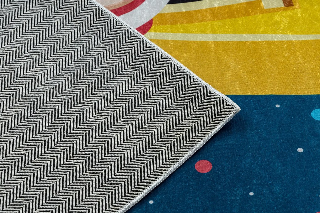 BAMBINO 42810 covor lavabil Rachetă, planete pentru copii anti-alunecare - albastru / maro