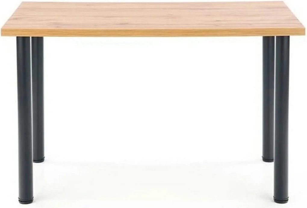 Masa MODEX 2, stejar/negru, PAL/otel, 120x68x75 cm