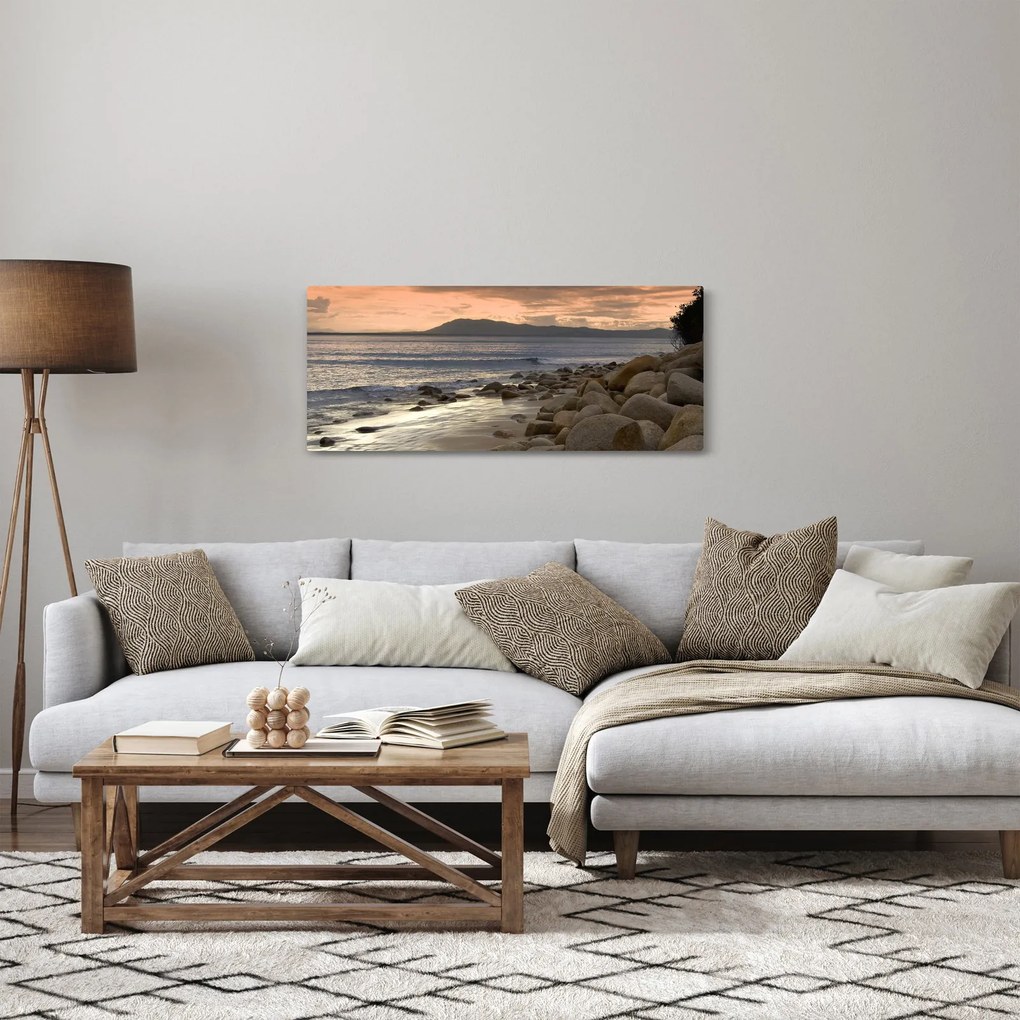 Tablou - Marea și munții (120x50 cm)