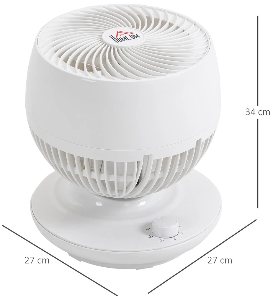 HOMCOM Ventilator cu Oscilare 70° și Înclinare 90°, 3 Viteze, Flux Aer Puternic, Design Modern | Aosom Romania