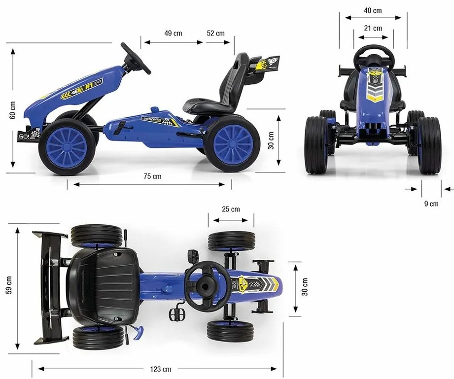 Milly Mally Quadricycle Go-kart Rocket, albastru
