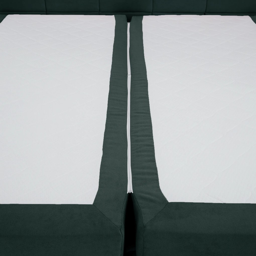 Pat boxspring, 200x200, verde, APRIL