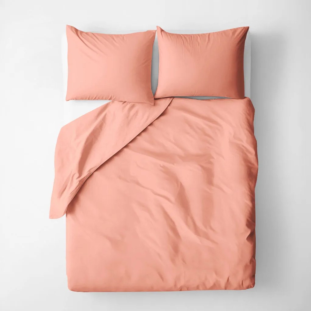 Goldea lenjerie de pat din 100% bumbac - culoare somon 140 x 200 și 50 x 70 cm
